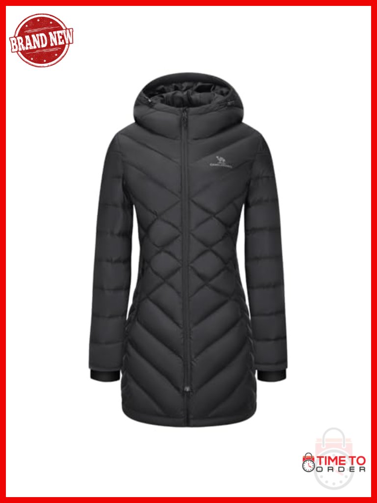 Insulated Down Jacket Hooded Windproof Puffer Coat Lightweight Winter Parka